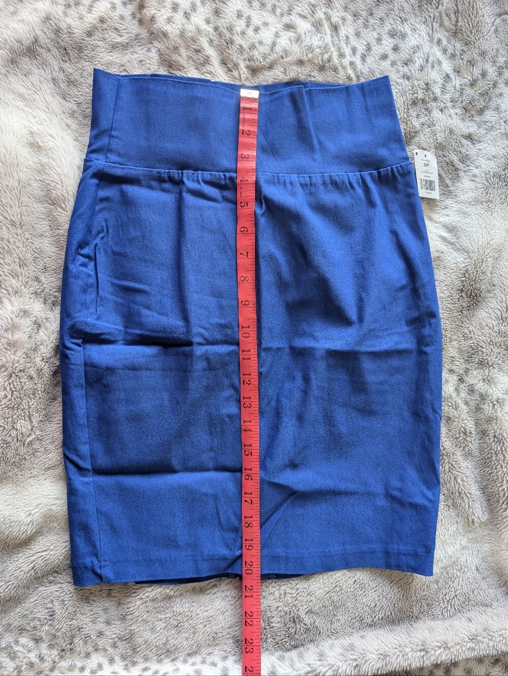 High-Rise Blue Pencil Skirt